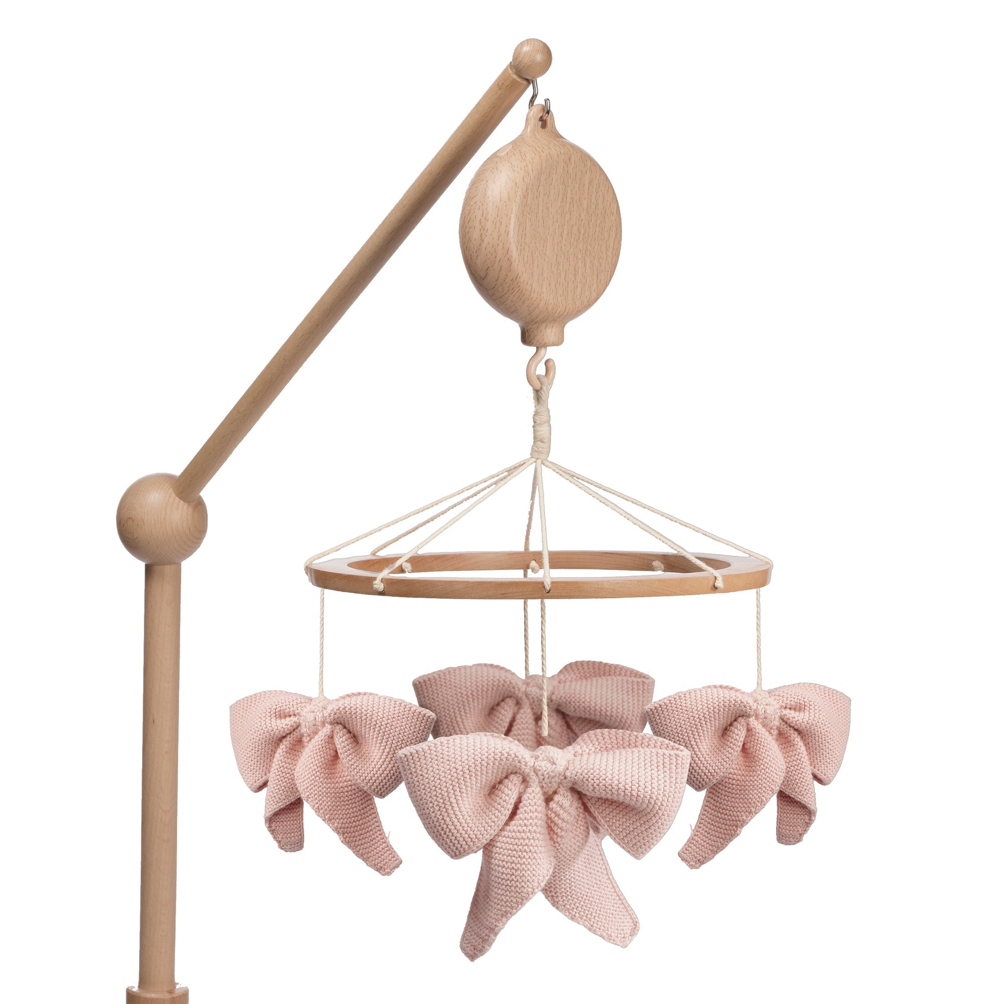 2-n-1 Organic Bow Musical Baby Crib Mobile