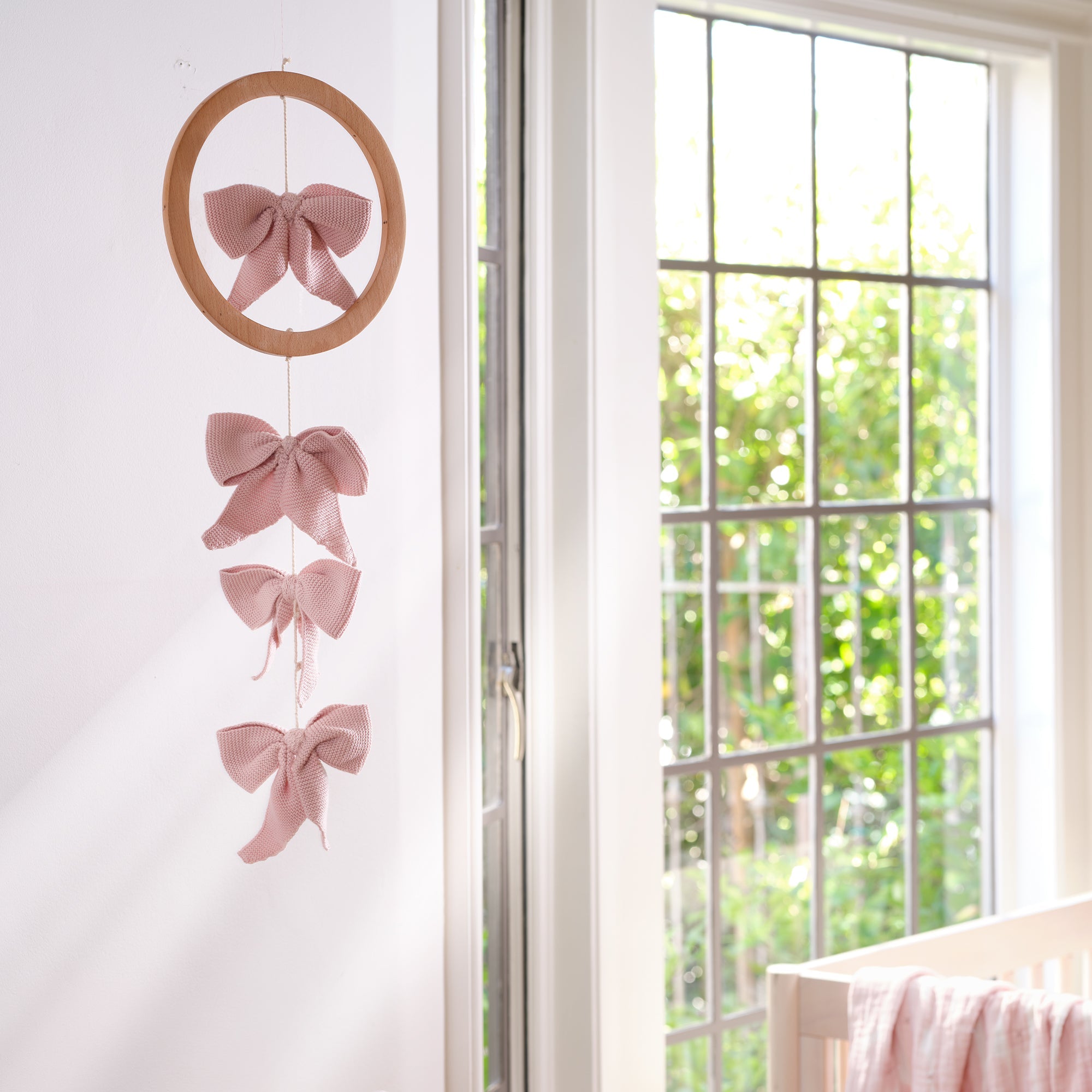 2-n-1 Organic Bow Musical Baby Crib Mobile