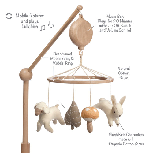 2-n-1 Organic Meadow Musical Baby Crib Mobile