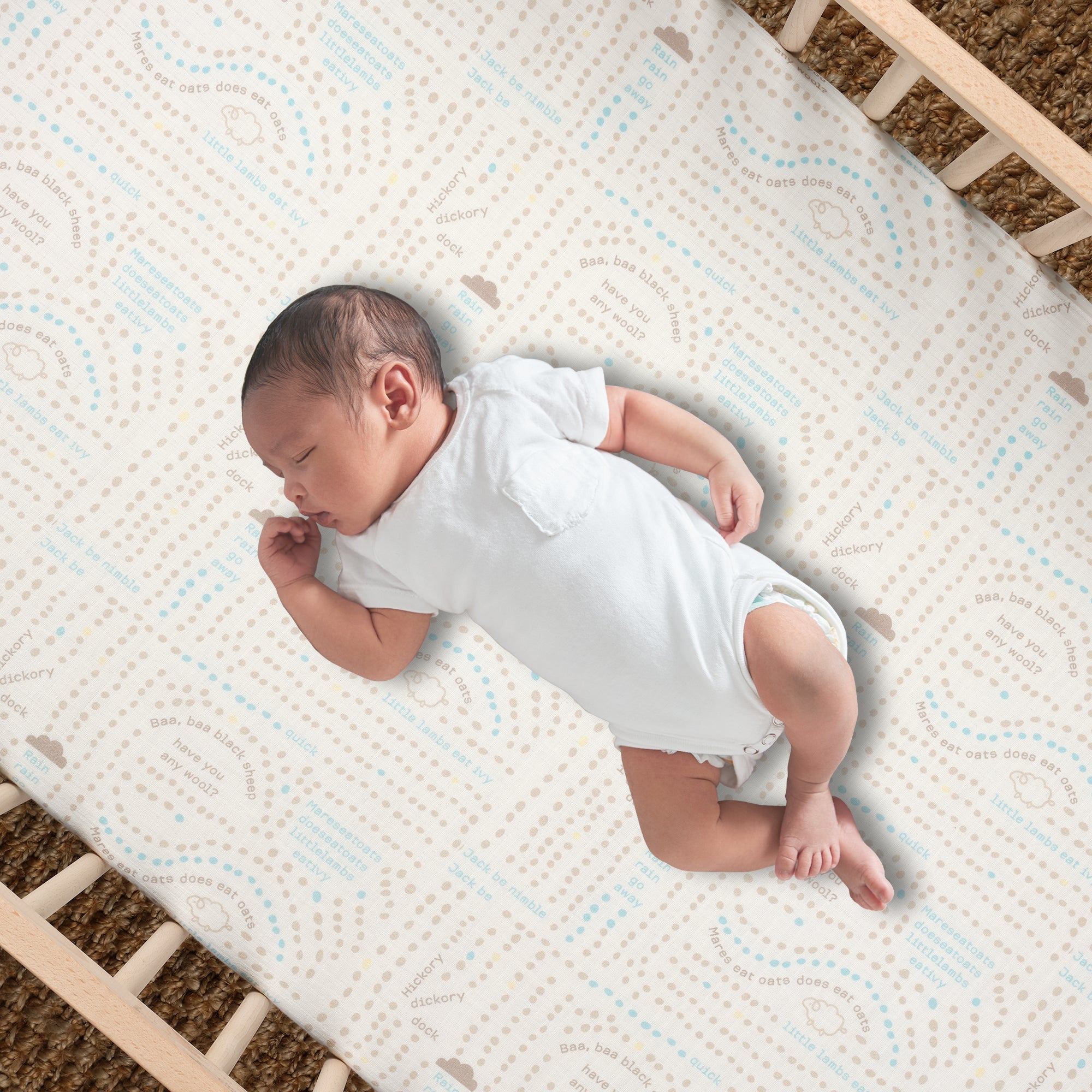 Signature Organic Cotton Nursery Rhyme Fitted Crib Sheet