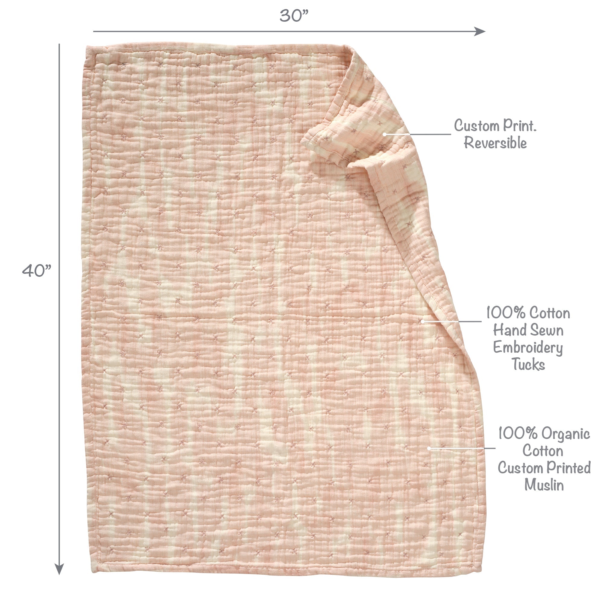 Signature Organic Pink Brush Stroke Coverlet
