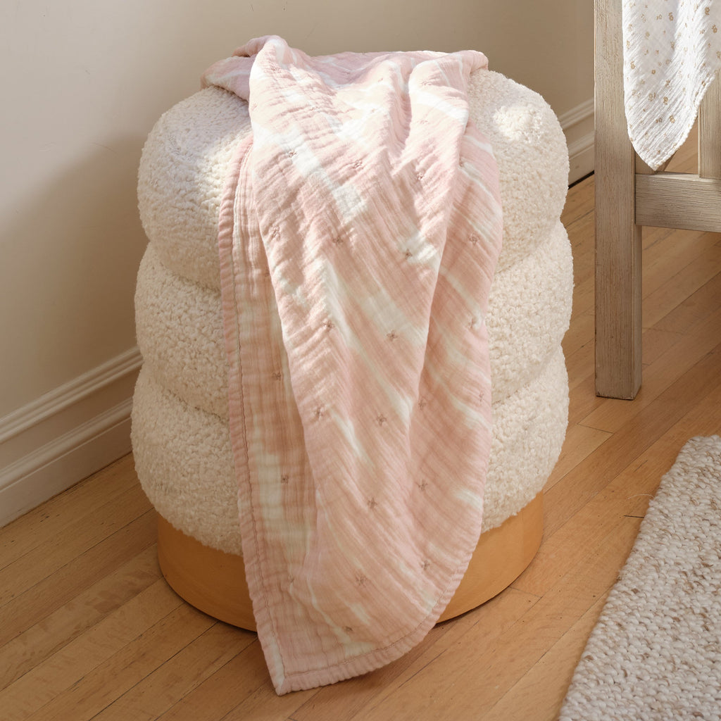Signature Organic Pink Brush Stroke Coverlet