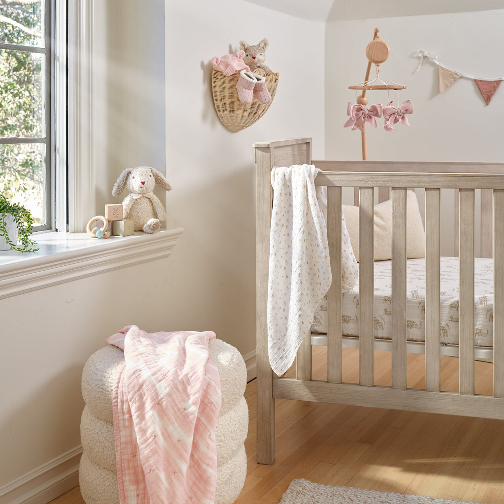 Signature Organic Lamb/Floral Swaddle Blankets