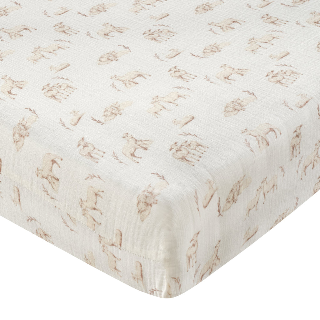 Signature Organic Cotton Lamb Fitted Crib Sheet