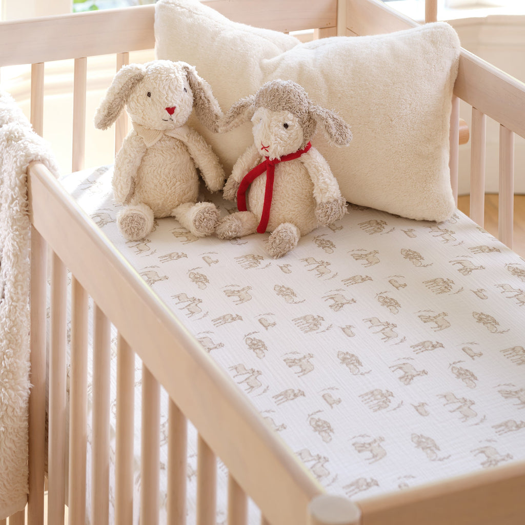 Signature Organic Cotton Lamb Fitted Crib Sheet