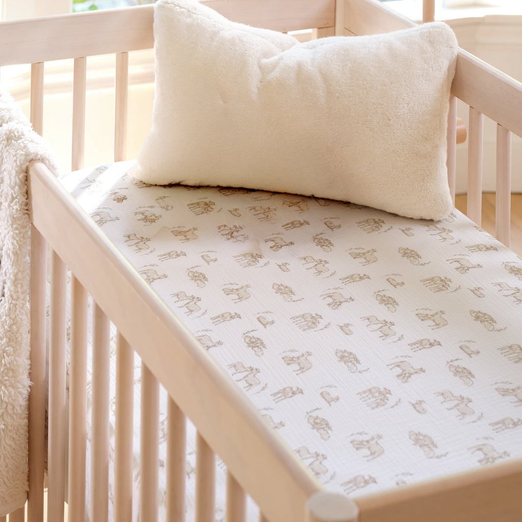 Signature Organic Cotton Lamb Fitted Crib Sheet