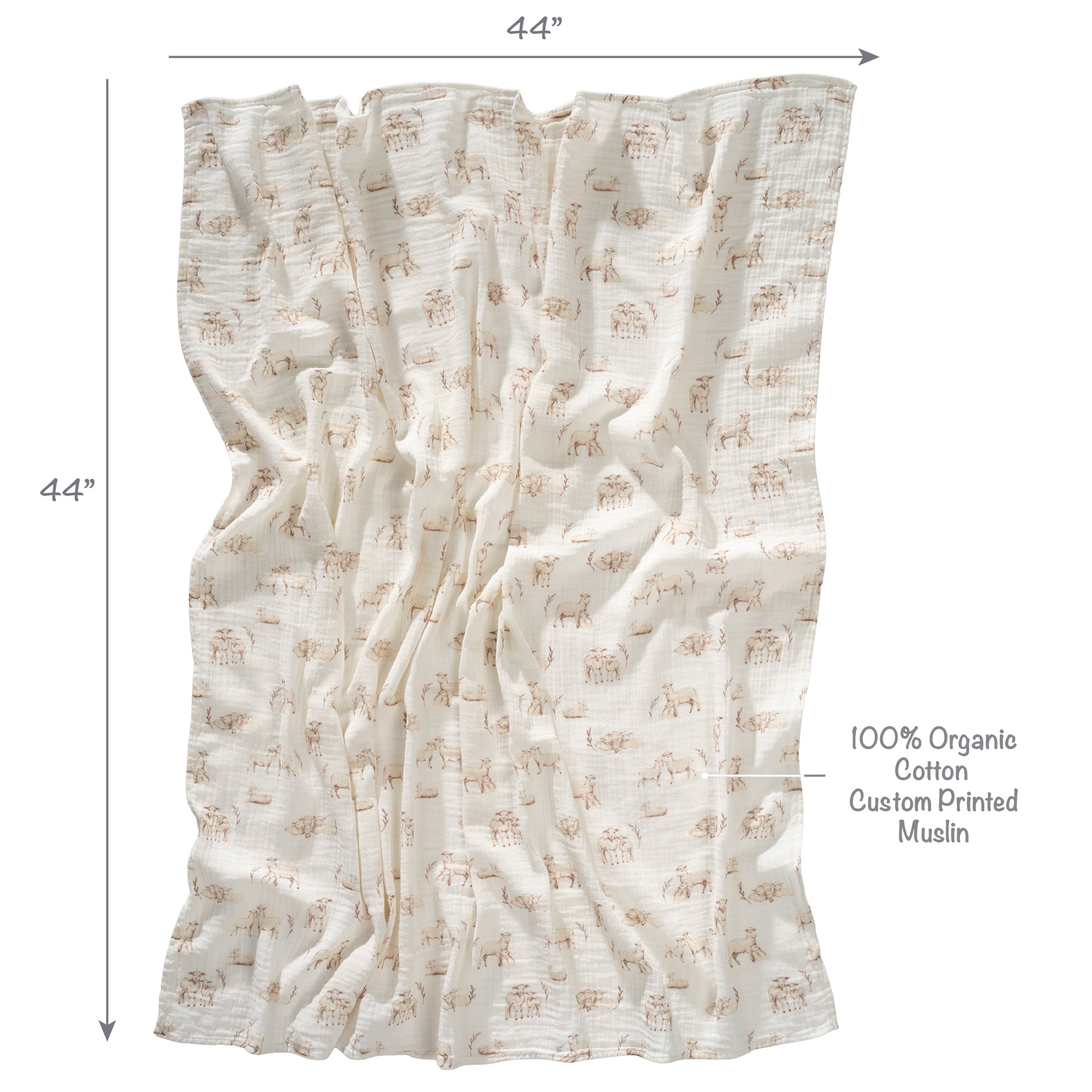 Signature Organic Lamb/Floral Swaddle Blankets