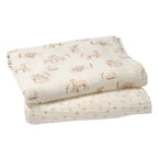 Signature Organic Lamb/Floral Swaddle Blankets