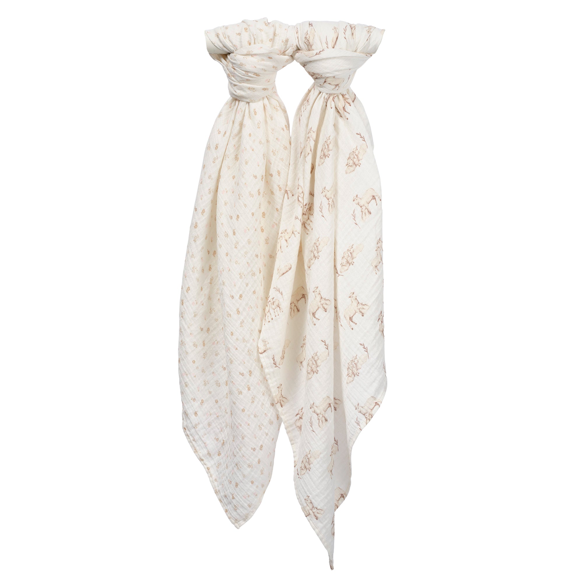 Signature Organic Lamb/Floral Swaddle Blankets