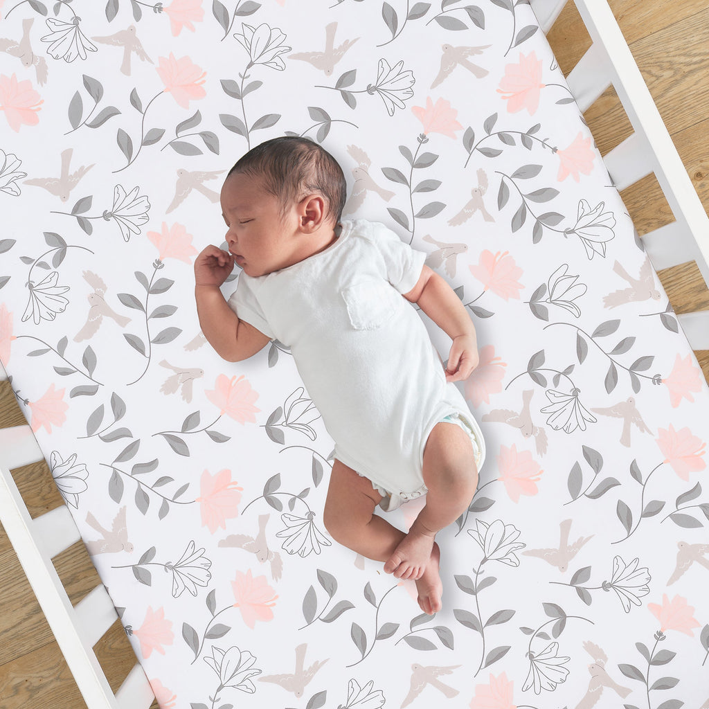 Petals Cotton Fitted Crib Sheet