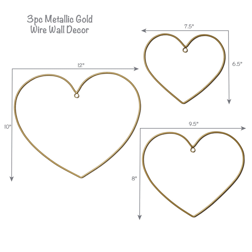 Rainbow Hearts Gold Wall Decor