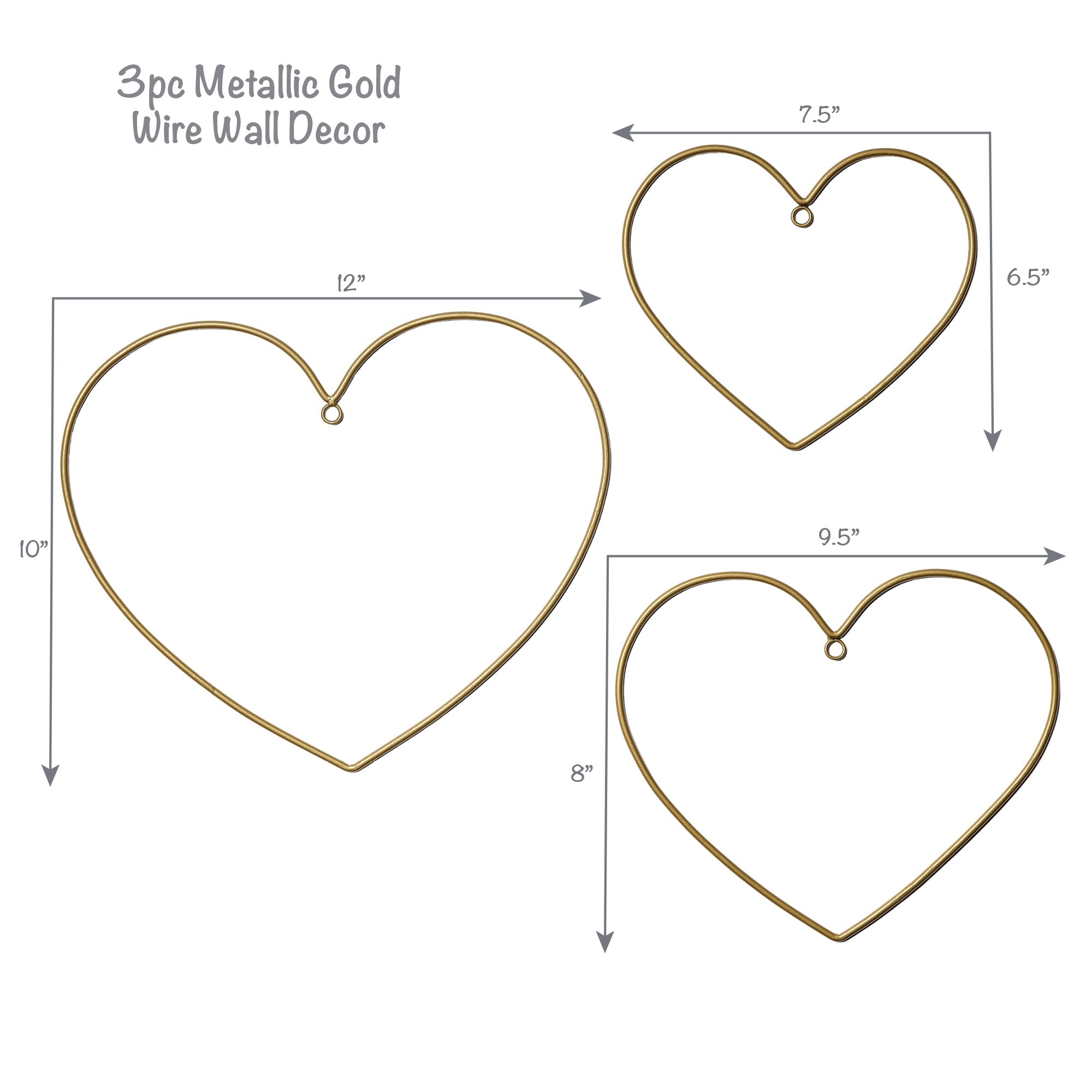 Rainbow Hearts Gold Wall Decor