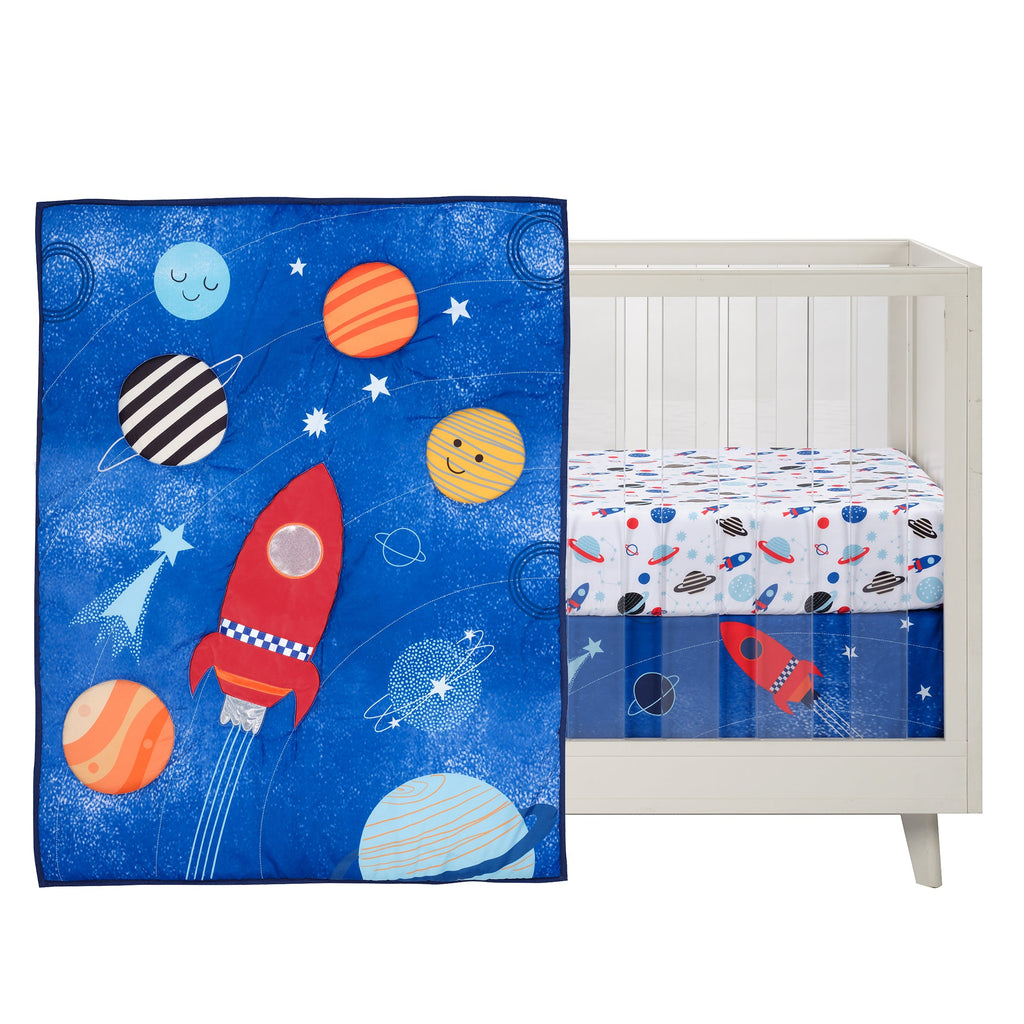 Space Galaxy 3-Piece Crib Bedding Set