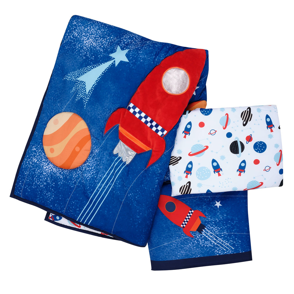 Space Galaxy 3-Piece Crib Bedding Set