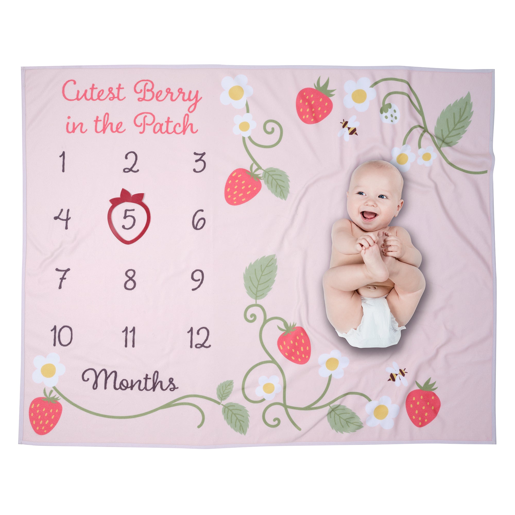 Strawberry Patch Milestone Baby Blanket