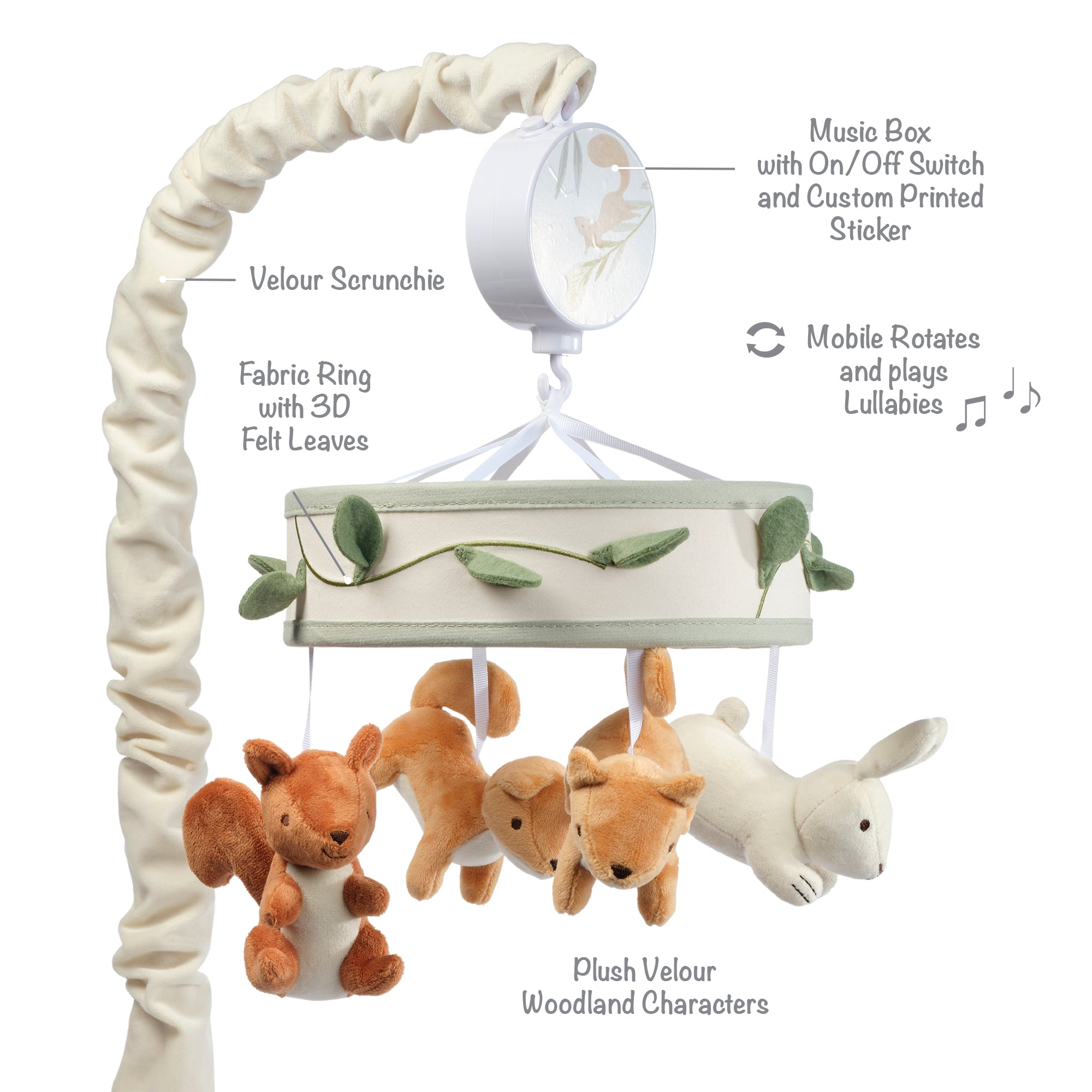 Whispering Woods Musical Baby Crib Mobile